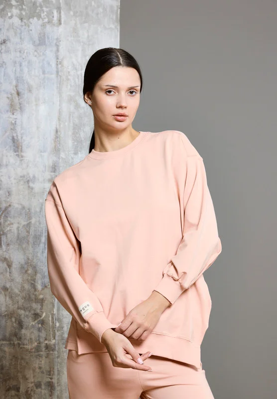 ذوق Asymmetric Hemline Extended Side Seam Sweatshirt