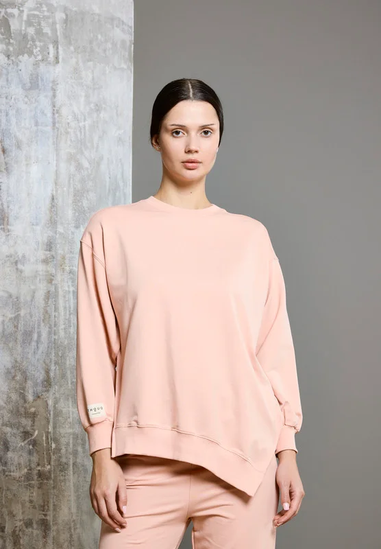 ذوق Asymmetric Hemline Extended Side Seam Sweatshirt