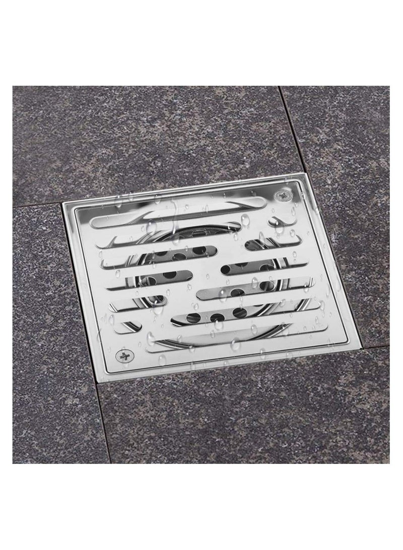 SYOSI Stainless Steel Square Floor Drain, Anti-Odor Drain for Bathroom Waste Gate Shower, Large Caliber 110 * 110mm - Image 4