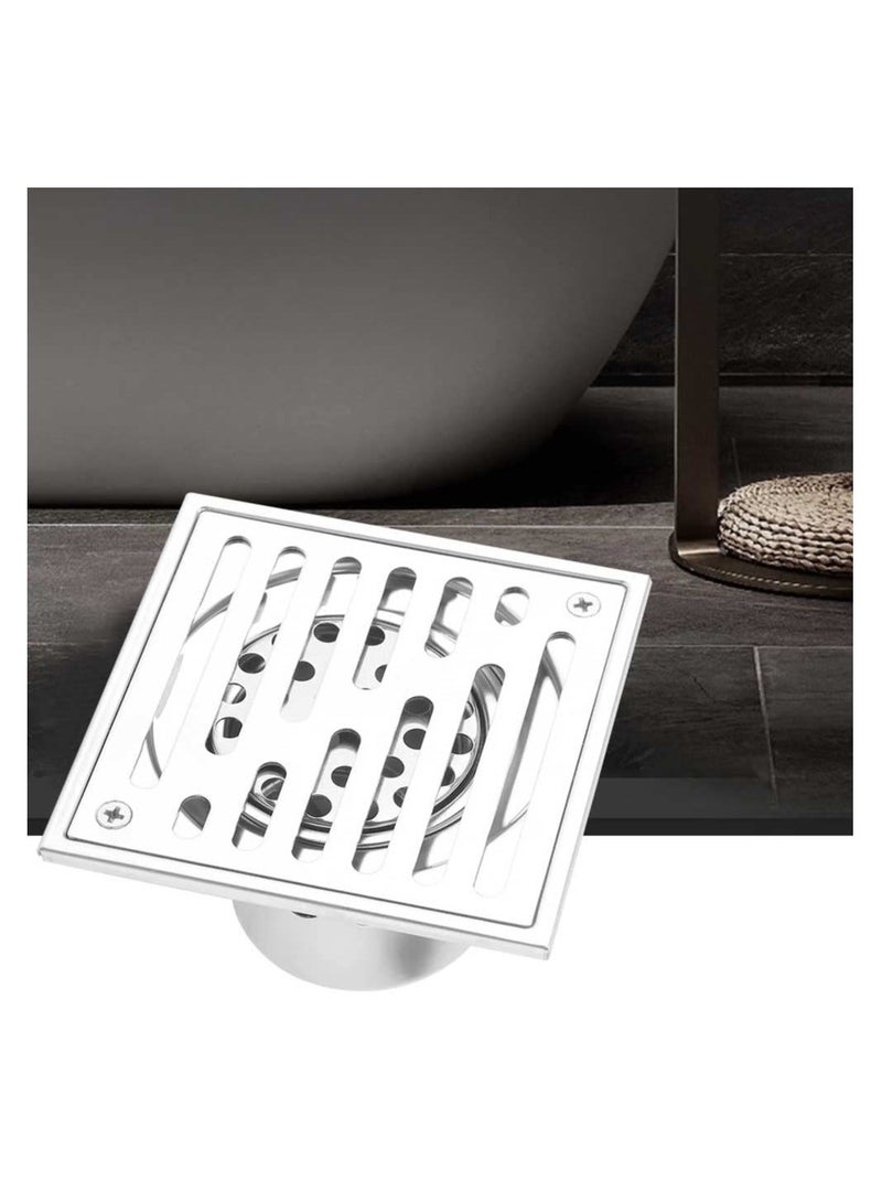 SYOSI Stainless Steel Square Floor Drain, Anti-Odor Drain for Bathroom Waste Gate Shower, Large Caliber 110 * 110mm - Image 2