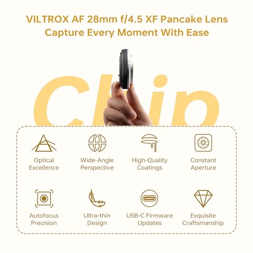 VILTROX 28mm F45 XF Lens Pancake XMount Lens Auto Focus 28 mm f45 XF ChipsSize Wide Angle Lens Compatible with Fujifilm XMount Cameras XA1 XA2 XA3 XA5 XH1 XT1 XT100 XPRO1 and More - Image 3