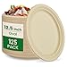 biocean 125 Inch Compostable Oval Plates 125Value Pack Sustainable and HeavyDuty Compostable Paper Plates Natural Sugarcane Bagasse Biodegradable Plate Natural Brown - Image 1
