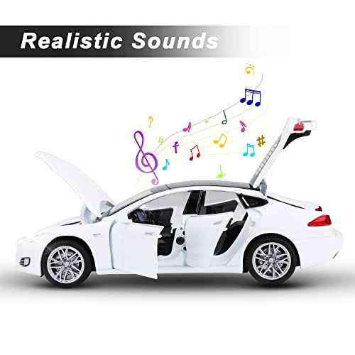 SASBSC Toy Cars Model S Die Cast Metal Model Cars with Door Open Light and Sound Pull Back Car Toys for Boys and Girls 3-12 Years Old - Image 4