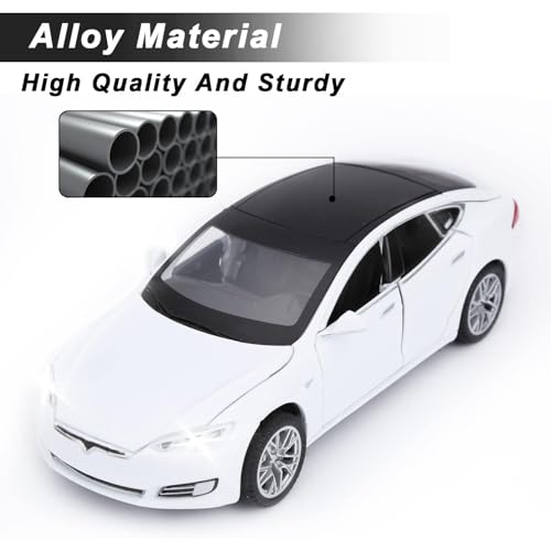 SASBSC Toy Cars Model S Die Cast Metal Model Cars with Door Open Light and Sound Pull Back Car Toys for Boys and Girls 3-12 Years Old - Image 5