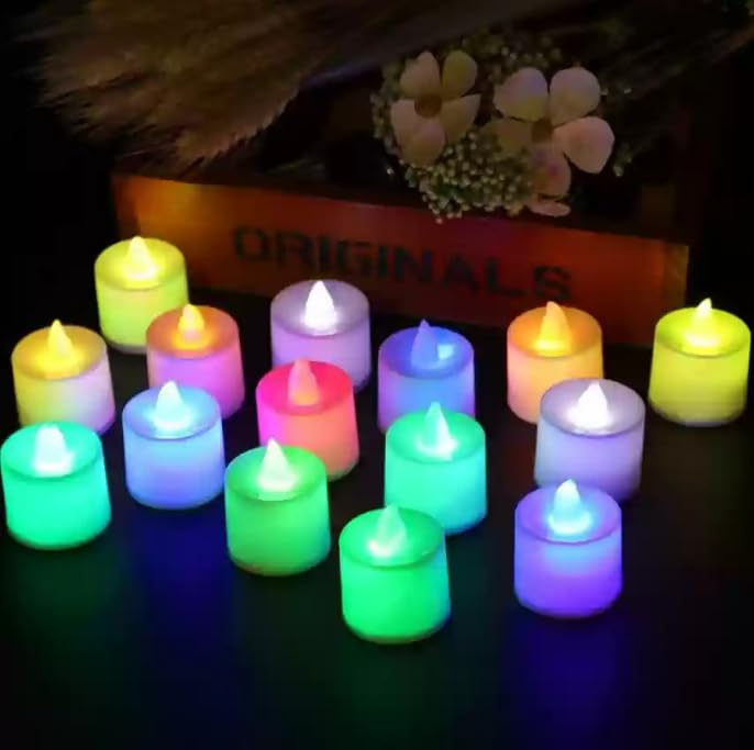 AURA DECOR AuraDecor Flameless & Smokeless Led Tealight Candles Flickering Led Lights Diya Electric Tea Candles for Diwali, Festival, Home Decoration (Multicolor, Pack of 12) - Image 2