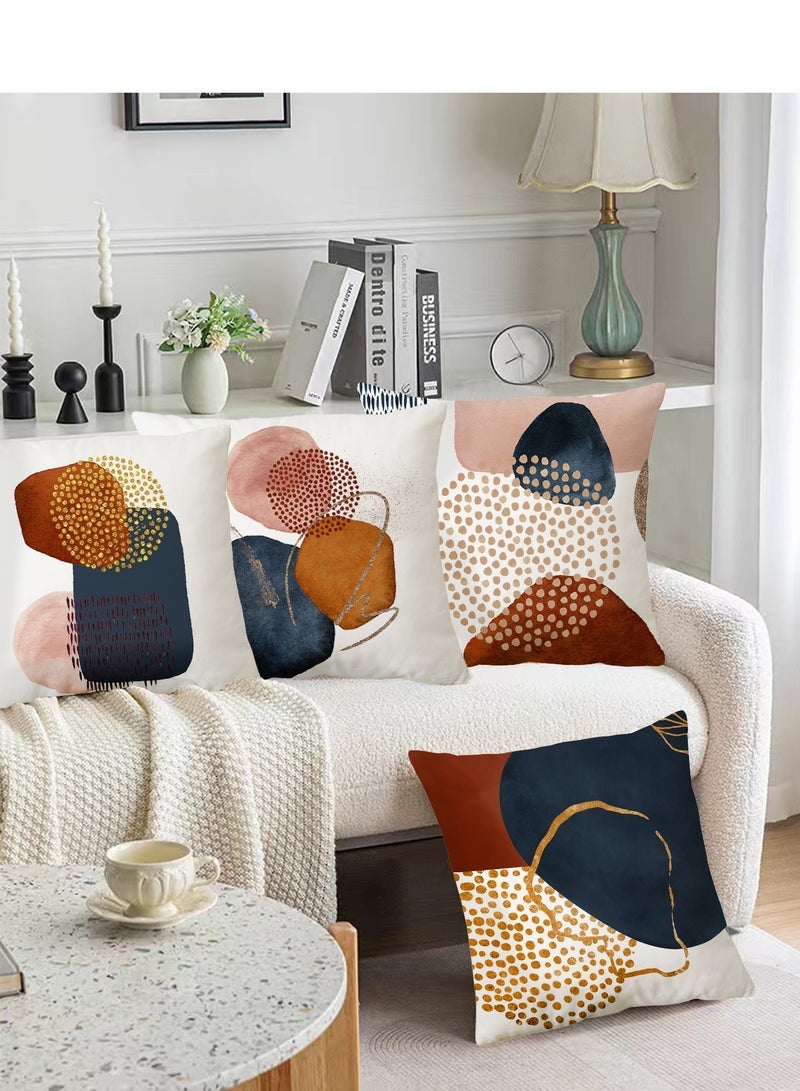 وسادة يغطي مجموعة من 4 ، رمي غطاء وسادة ، البوهيمي نمط وسادة يغطي 45 سنتيمتر x 45 سنتيمتر ، ل غرفة المعيشة أريكة سيارة الأريكة السرير وسادات 18 × 18 بوصة (نمط مزدوج الوجهين) - Image 2