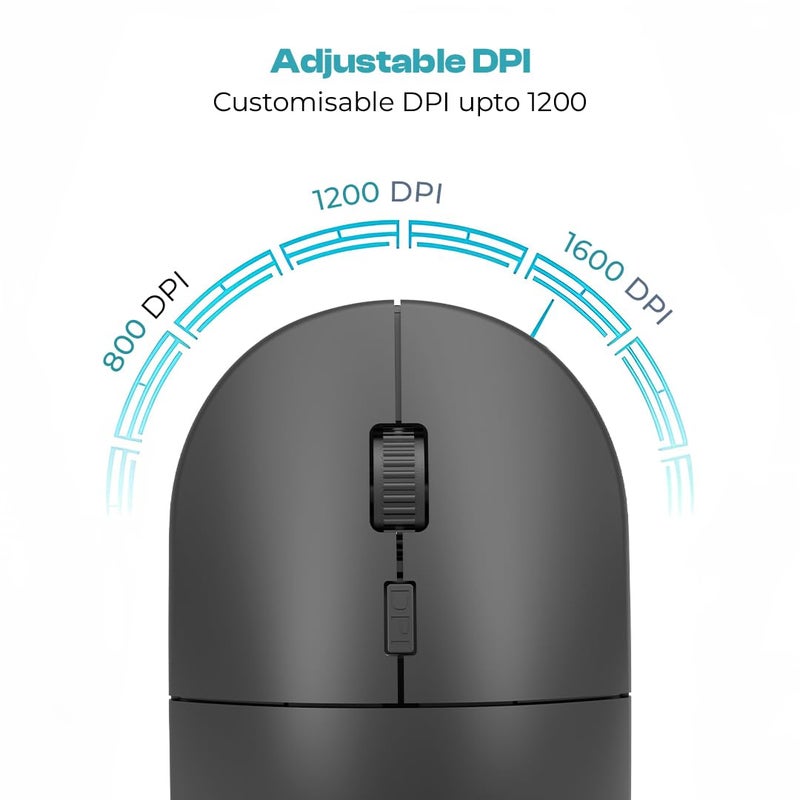 Lapcare WL-102 مجموعة لوحة مفاتيح وفأرة لاسلكية بتردد 2.4GHz | جهاز استقبال USB نانو | مفتاح روبية | كتابة صامتة | وضع توفير الطاقة | بطارية متضمنة | متوافق مع ويندوز 7/8/10/11 - Image 3