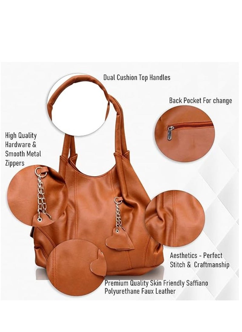 Fostelo Women's Style Diva Handbag (Tan)  - Image 4