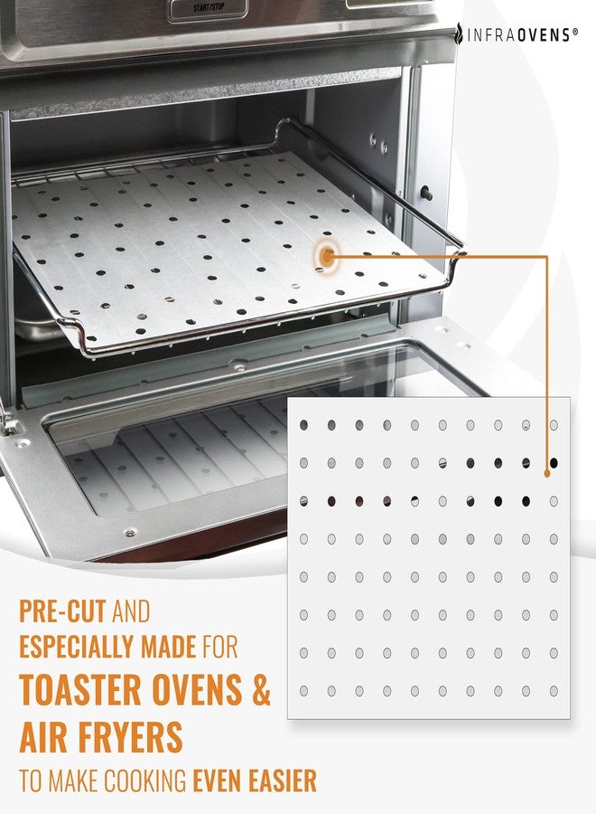 INFRAOVENS Parchment Paper Sheets for Toaster Oven Air Fryer 10 x 12 Compatible with Cuisinart, Breville, Black and Decker + More, Precut Perforated Non-Stick Oven Liners for Baking, Cooking, Dehydrator - Image 2