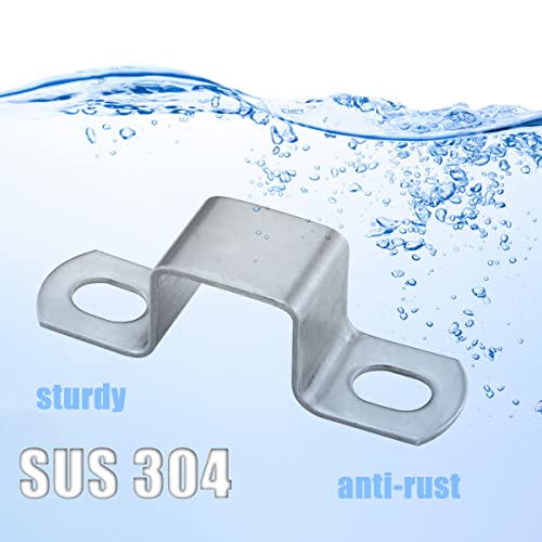 DGHAOP 8pcs 20mm U Shaped Connector Bracket for Bar Holder Strut Channel Door Closed, Screws Included, 304 Stainless Steel - Image 4