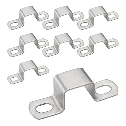 DGHAOP 8pcs 20mm U Shaped Connector Bracket for Bar Holder Strut Channel Door Closed, Screws Included, 304 Stainless Steel - Image 1