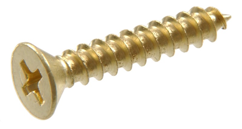 Hillman The Hillman Group 45431 9Inch x 1Inch Flat Phillips Wood Screw Brass 30Pack