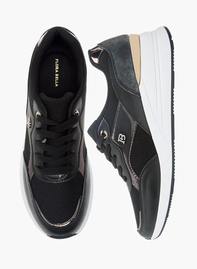 Flora Bella By Shoexpress Women Panelled Sneakers with Lace-Up Closure
