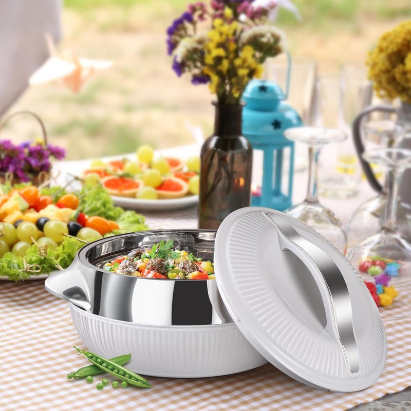 Milton MILTON Fiesta 2500 Insulated Inner Stainless Steel Casserole 2240 ml White Silver - Image 3