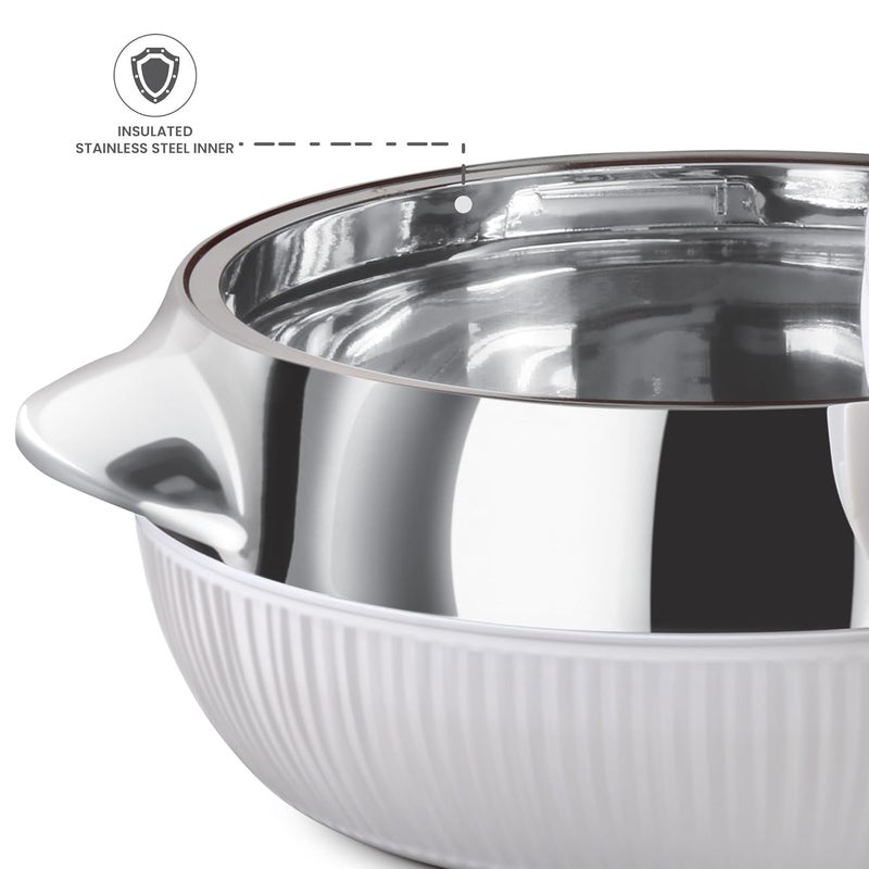 Milton MILTON Fiesta 2500 Insulated Inner Stainless Steel Casserole 2240 ml White Silver - Image 4