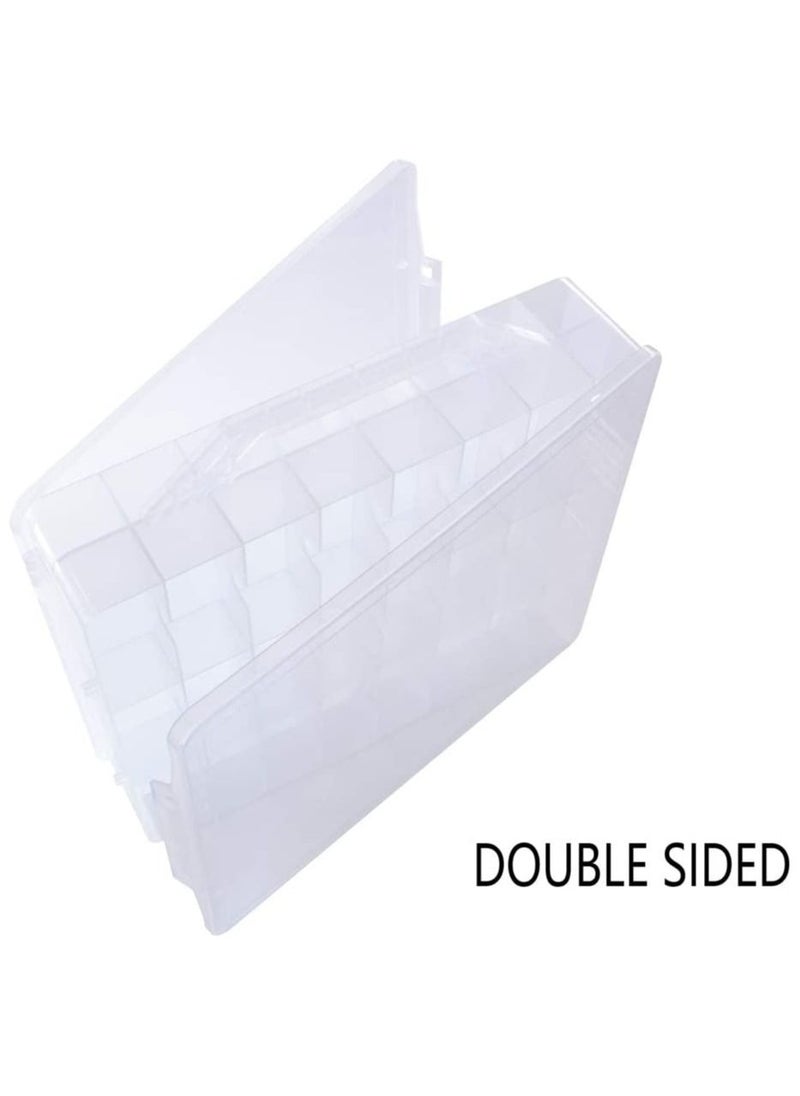 Salon System - Portable Nail Art Storage Box 48 Units Clear - Image 1
