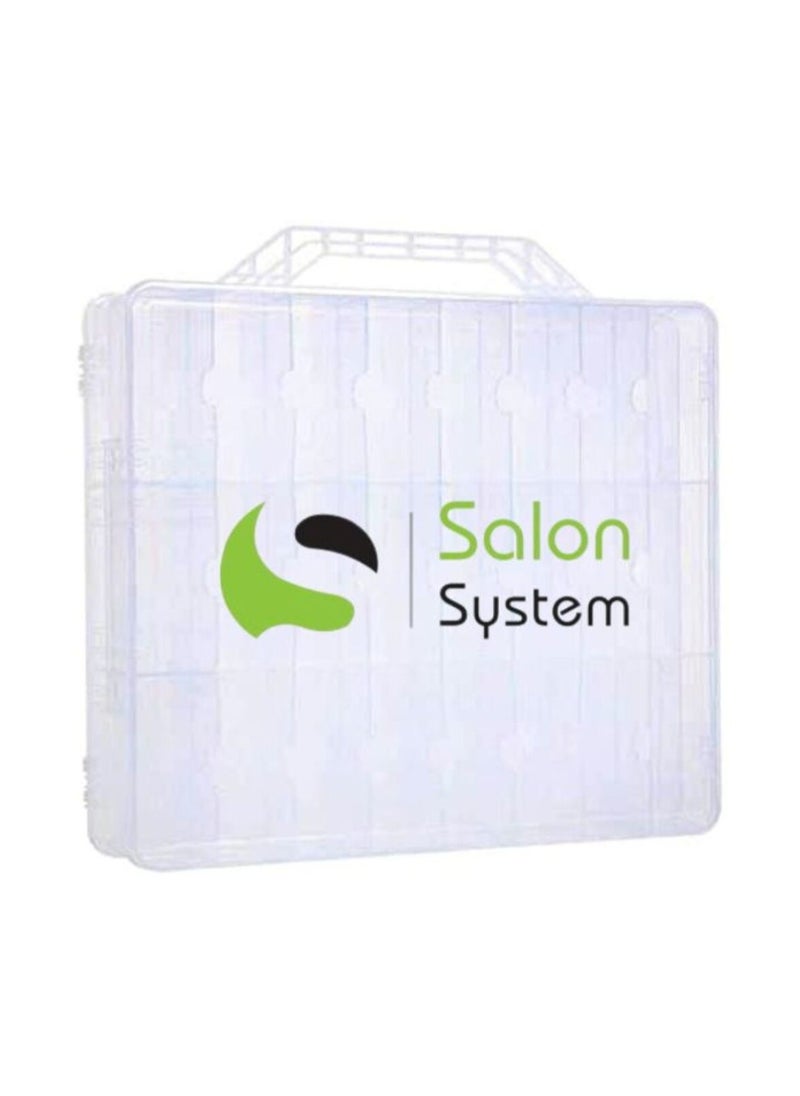 Salon System - Portable Nail Art Storage Box 48 Units Clear - Image 1