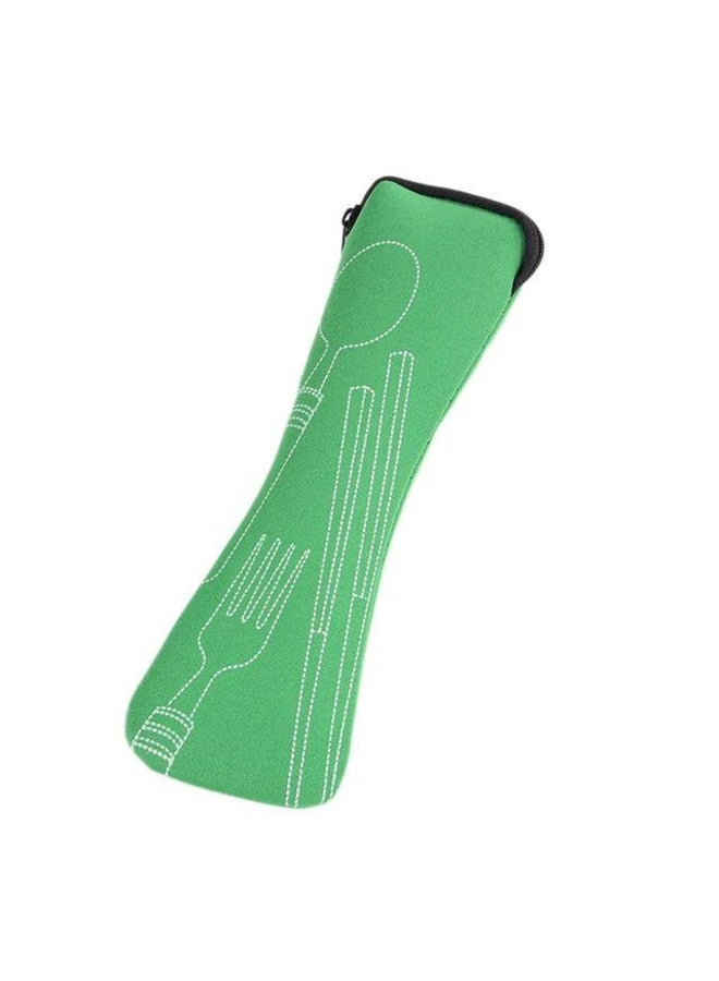 New Portable Pillow Bag Knife Fork Chopsticks Bag Soft 1Pc Air Cotton Zipper Travel Cutlery Bag Storage Supplies