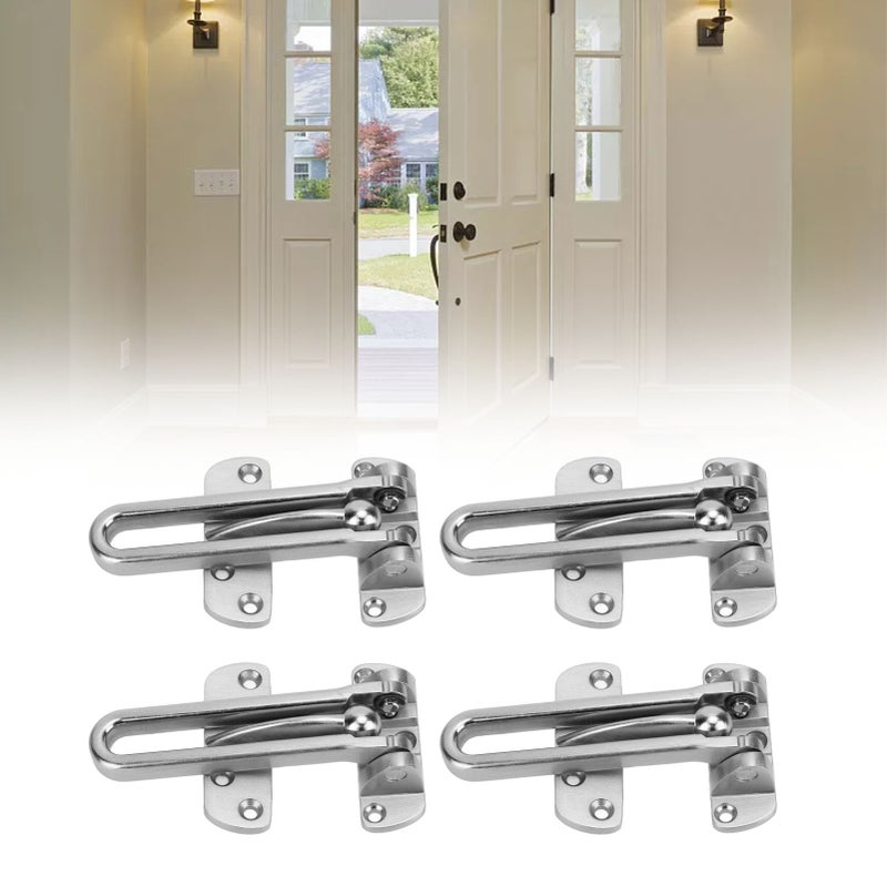 4 Pcs Swing Bar Lock Zinc Alloy Extra Thick Arm Shock Resistant 3 Position Adjustable Door Lock Security Guard for Hotel - Image 5