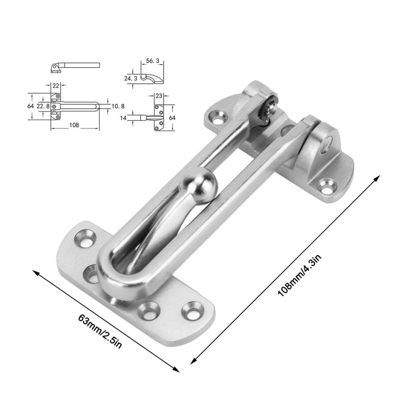4 Pcs Swing Bar Lock Zinc Alloy Extra Thick Arm Shock Resistant 3 Position Adjustable Door Lock Security Guard for Hotel - Image 3
