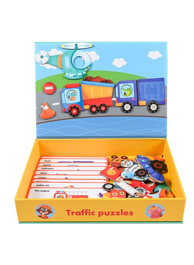 لغز لغز مغناطيسي لعب الأطفال الفتيان والفتيات ملصقات مغناطيسية لغز حركة المرور الحيوانية المصنعين بالجملة-اللون: لعبة ملصق مغناطيسي على طراز النار - Image 5