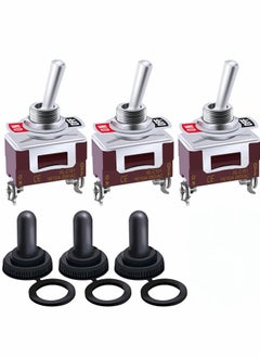 Y&D Waterproof Heavy Duty Toggle Switch 12V DC 30A SPST 2 Position Pin ON/Off with Weatherproof Boot Cap Cover for Car Boat Terminal KL-C101-HMZ ( 3 Pcs )  - Image 1