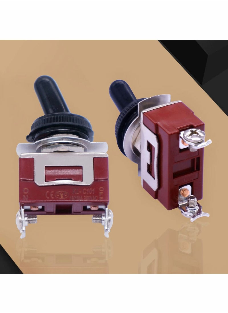 Y&D - Waterproof Heavy Duty Toggle Switch 12V DC 30A SPST 2 Position Pin ON/Off with Weatherproof Boot Cap Cover for Car Boat Terminal KL-C101-HMZ ( 3 Pcs ) - Image 1