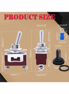Y&D Waterproof Heavy Duty Toggle Switch 12V DC 30A SPST 2 Position Pin ON/Off with Weatherproof Boot Cap Cover for Car Boat Terminal KL-C101-HMZ ( 3 Pcs )  - Image 3