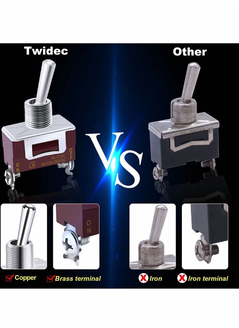 Y&D - Waterproof Heavy Duty Toggle Switch 12V DC 30A SPST 2 Position Pin ON/Off with Weatherproof Boot Cap Cover for Car Boat Terminal KL-C101-HMZ ( 3 Pcs ) - Image 1