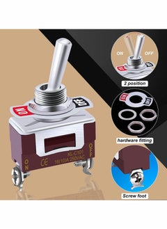 Y&D Waterproof Heavy Duty Toggle Switch 12V DC 30A SPST 2 Position Pin ON/Off with Weatherproof Boot Cap Cover for Car Boat Terminal KL-C101-HMZ ( 3 Pcs )  - Image 2