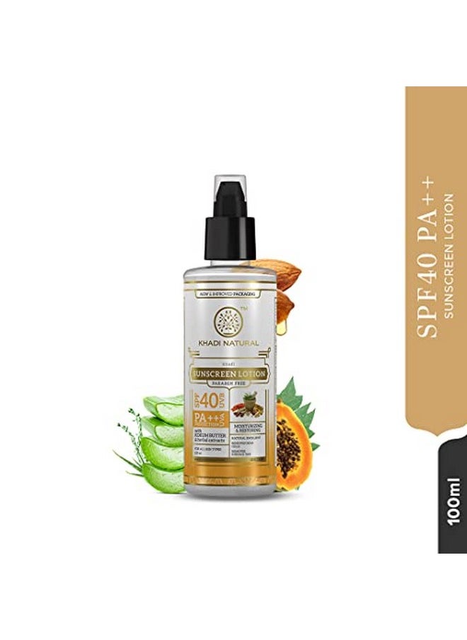 Khadi Natural Sunscreen Lotion With Spf 40 Pa++ Nonsticky Sunscreen No White Cast Paraben Free Suitable For All Skin Types 100Ml  - Image 5