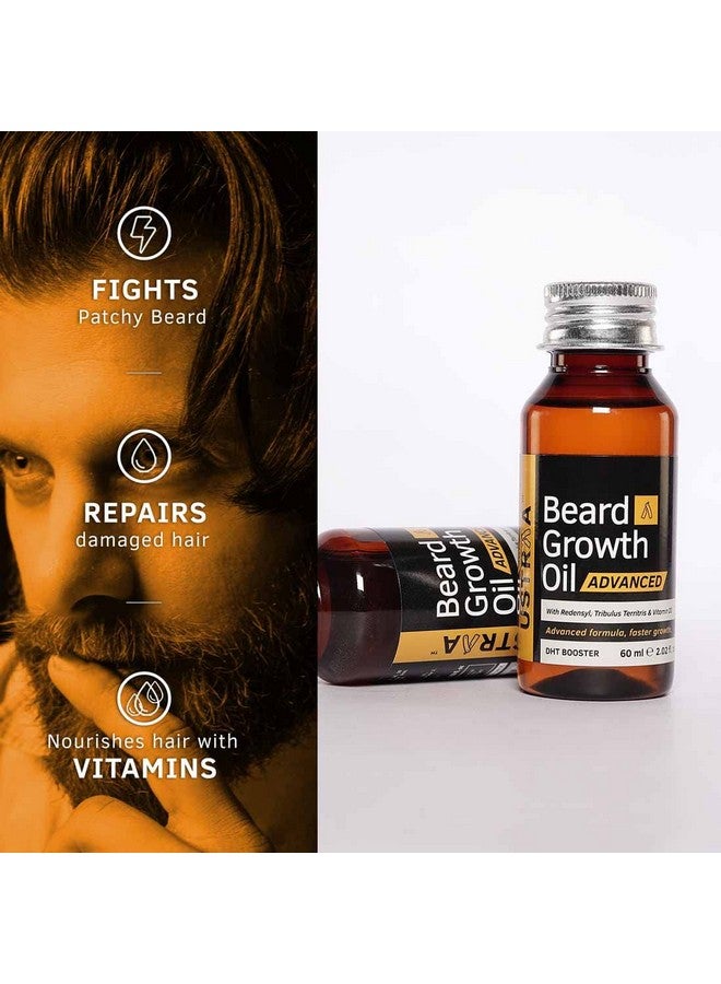 Ustraa Beard Growth Oil Advanced - 2 x 60ml - Lab Tested to increase Beard Growth rate by 40%, With Redensyl and DHT Booster, No Sulphates, No Parabens, No Silicone, No Mineral Oil (Set of 2) - Image 2