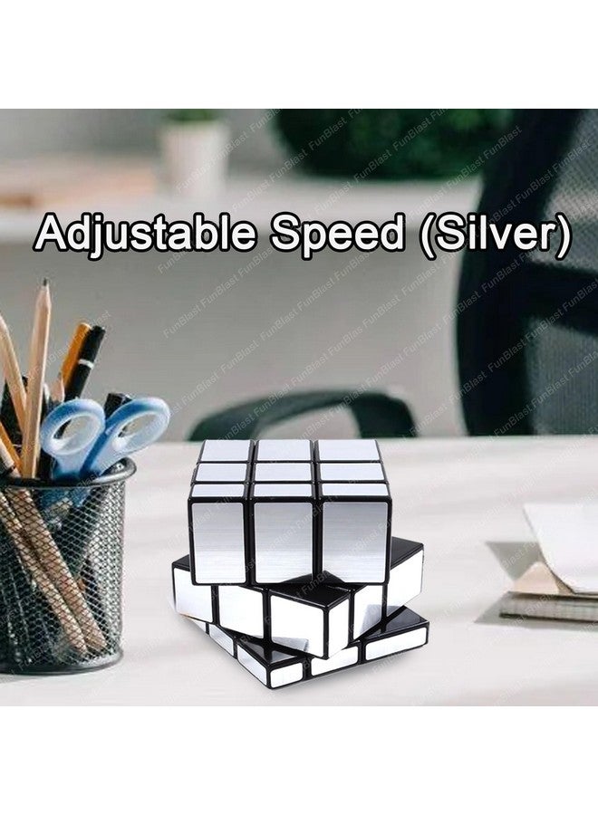 فنبلاست لغز مكعب سحري بمرآة من فن بلاست - لغز مكعب سحري سريع بمرآة 3x3 للأطفال والكبار، مكعب سحري سريع لتخفيف التوتر، ألعاب ذكاء للأطفال (فضي) - Image 4