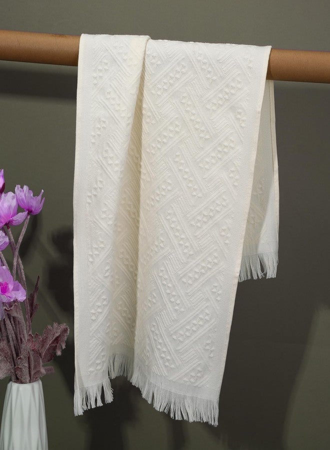 XLIUAX 2 Pcs Boho Bathroom Hand Towel, 13 x 30 Inch Turkish Cotton Decorative Face Towel Soft Hand Towels for Farmhouse Boho Bathroom Decor Kitchen Hotel Spa(Beige) - Image 3