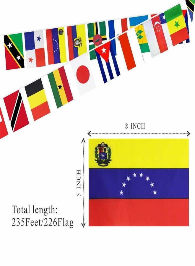 Ckexin 226 Countries International World String Flags Banner Set Small Mini All Countries National Bunting Flags Decorations for Classroom,Olympic,Bar,Sports Clubs,School Festivals Celebrations - Image 2