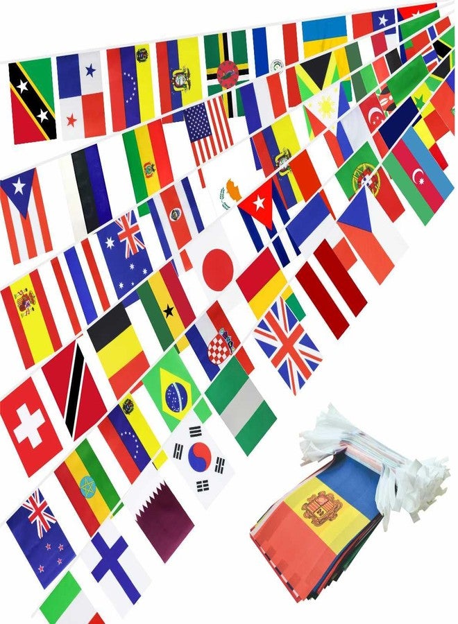 Ckexin 226 Countries International World String Flags Banner Set Small Mini All Countries National Bunting Flags Decorations for Classroom,Olympic,Bar,Sports Clubs,School Festivals Celebrations - Image 1
