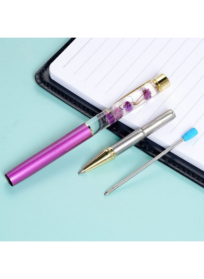 Miayon - 10Pcs Liquid Floral Pens Rose Metal Ball Pen With 10Pcs Extra Refills Blue Ink Colorful Ballpoint Pens Refillable Ball Pen Office Supplies For School Office Home Christmas New Years Pens - Image 1