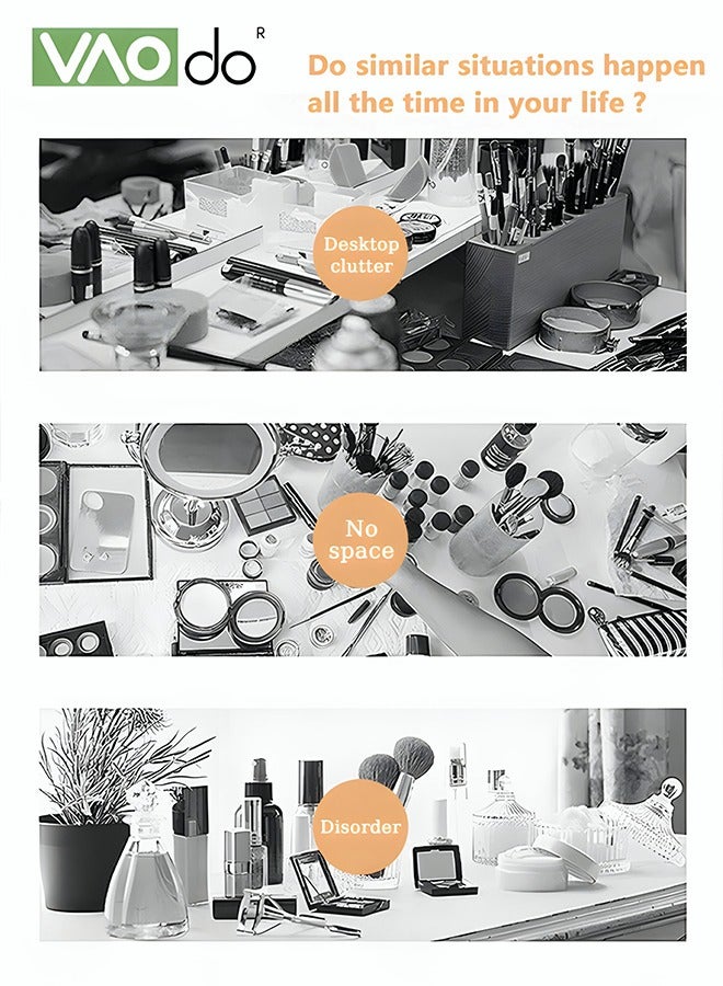 VAOdo 8PCS Desk Drawer Organizer Grid Finishing Felt Material Large-Capacity Office Storage Box - Image 4