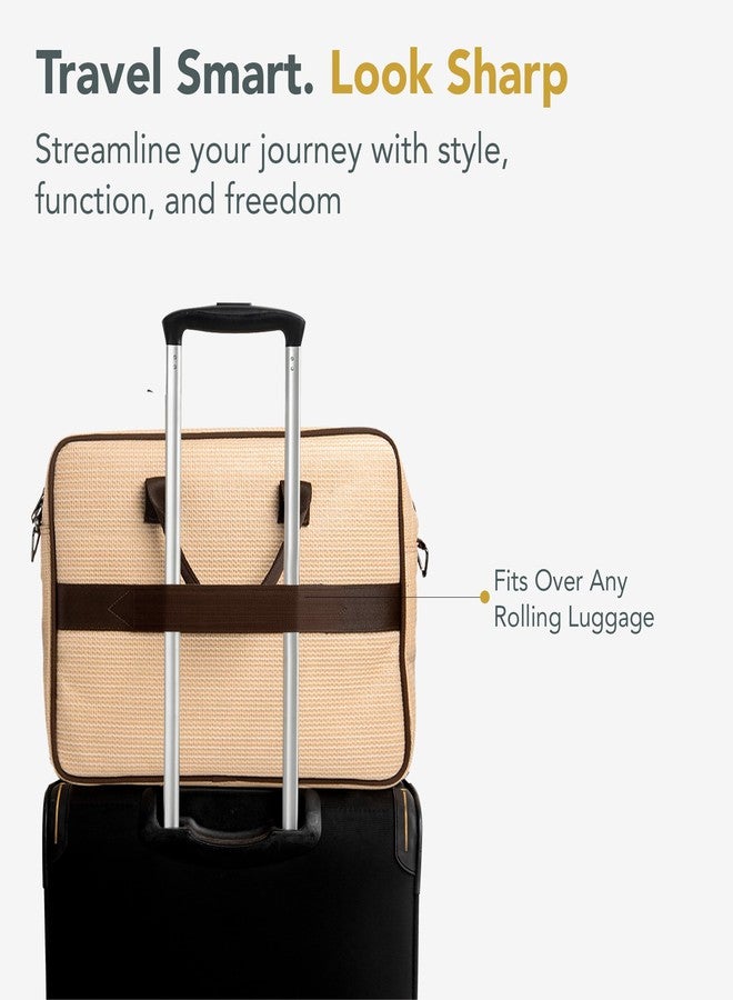 Handy Messenger Laptop Bag with Multiple Organisers | 15.6 Inch Laptop Office Bag for Men & Women | Handbags with Shoulder Straps | Business Briefcase Crossbody Bags (Beige Brown, 16x12x3) - Image 3