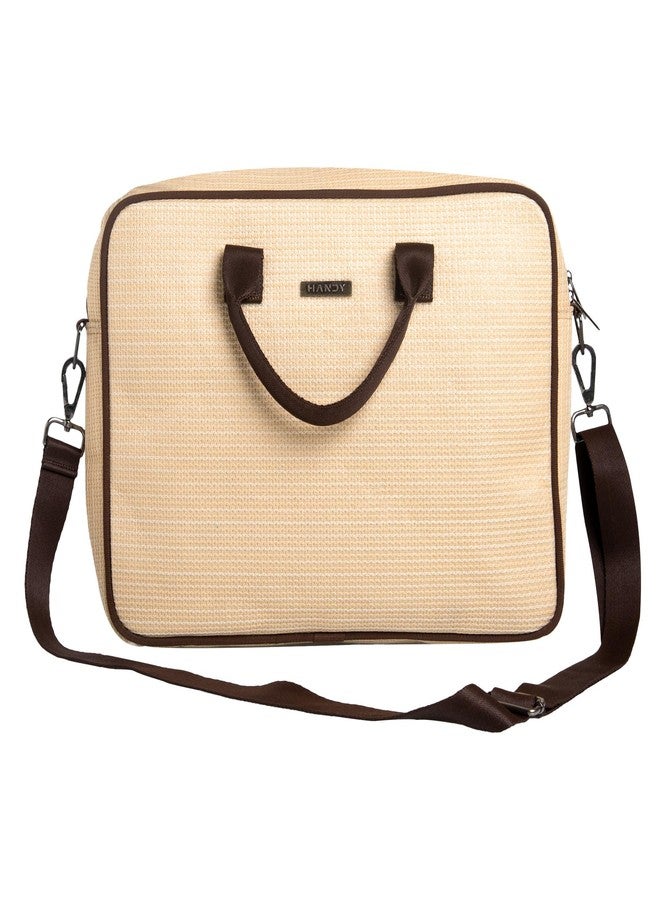 Handy Messenger Laptop Bag with Multiple Organisers | 15.6 Inch Laptop Office Bag for Men & Women | Handbags with Shoulder Straps | Business Briefcase Crossbody Bags (Beige Brown, 16x12x3) - Image 1