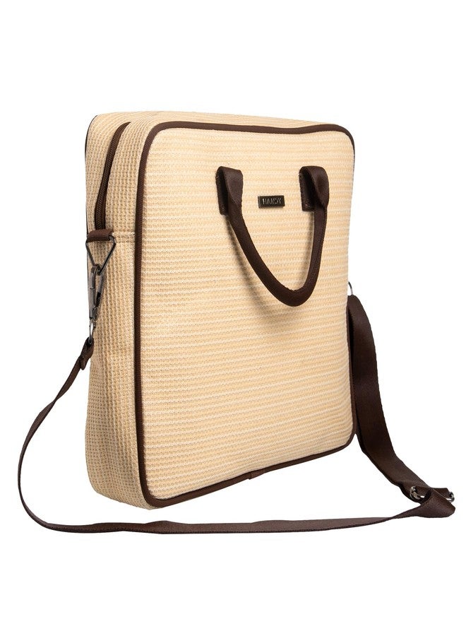 Handy Messenger Laptop Bag with Multiple Organisers | 15.6 Inch Laptop Office Bag for Men & Women | Handbags with Shoulder Straps | Business Briefcase Crossbody Bags (Beige Brown, 16x12x3) - Image 2