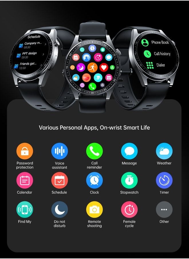 LEXIN Waterproof IP68 Smart Watch with Call Function, Health Monitoring, and HD Display - Classic Series (Black)  - Image 5