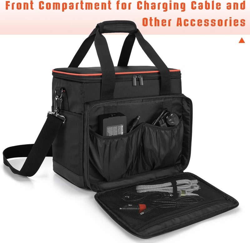 Trunab Travel Carrying Case Compatible with Jackery Explorer 1000/1000 v2, Portable Power Station Storage Bag with Waterproof Bottom and Front Pockets for Charging Cable and Accessories - Image 2