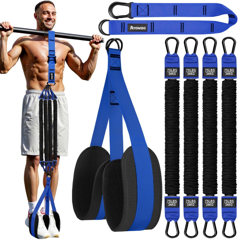 Ayombo Pull Up Assistance Bands,Heavy Duty Resistance Assistance Band for Pull-up Training,Adjustable Assisted Bands with Comfortable Foot Strap,Home Gym Workouts Body Stretching and Strength Training - Image 1