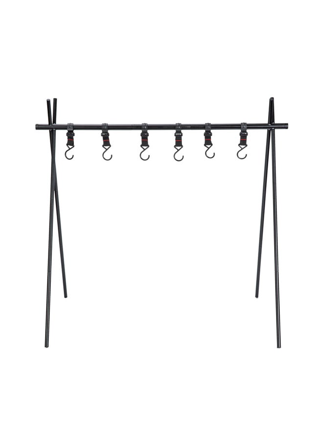 DPT حامل أدوات التخييم من الألمنيوم، أدوات المطبخ المعلقة، أسود، الحجم 71.5*42.5*64.8 سم - Image 1