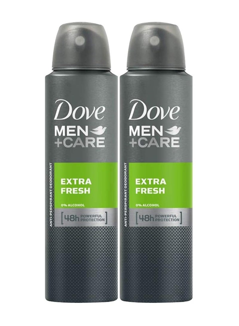 Dove Men+Care Extra Fresh, Men's Antiperspirant Deodorant Spray, 150ml (Pack of 2)