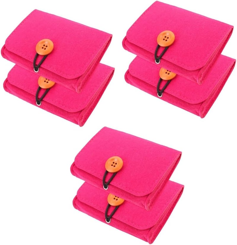 Baluue 6pcs Travel Storage Bag Pouch for Bottles Organizer Rosy Color 13.4x10cm - Image 1