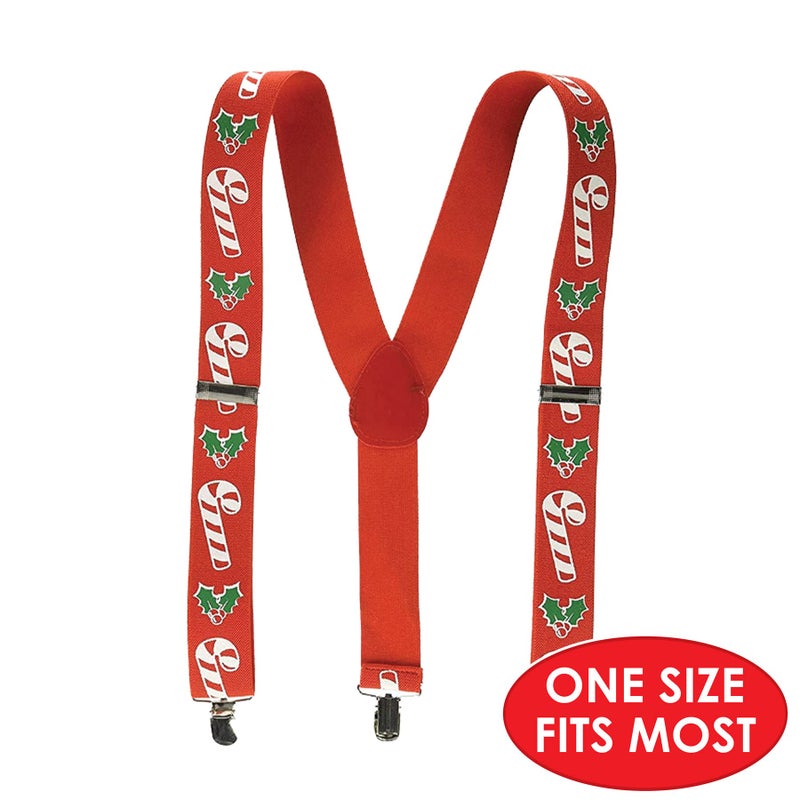 Beistle Candy Cane & Holly Suspenders (adjustable) Party Accessory  (1 count) (1/Pkg) - Image 4