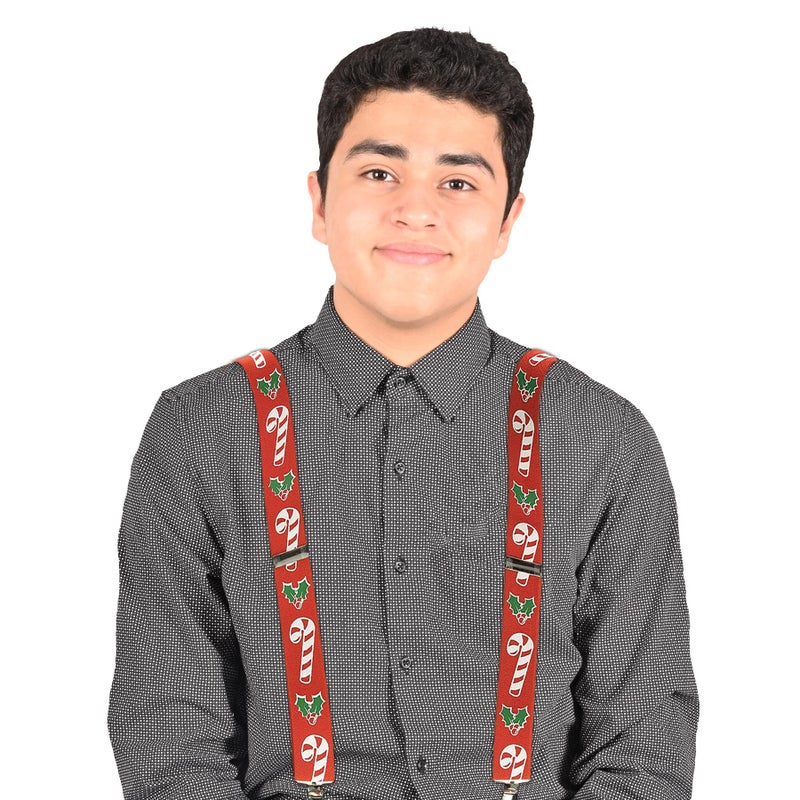 Beistle Candy Cane & Holly Suspenders (adjustable) Party Accessory  (1 count) (1/Pkg) - Image 3