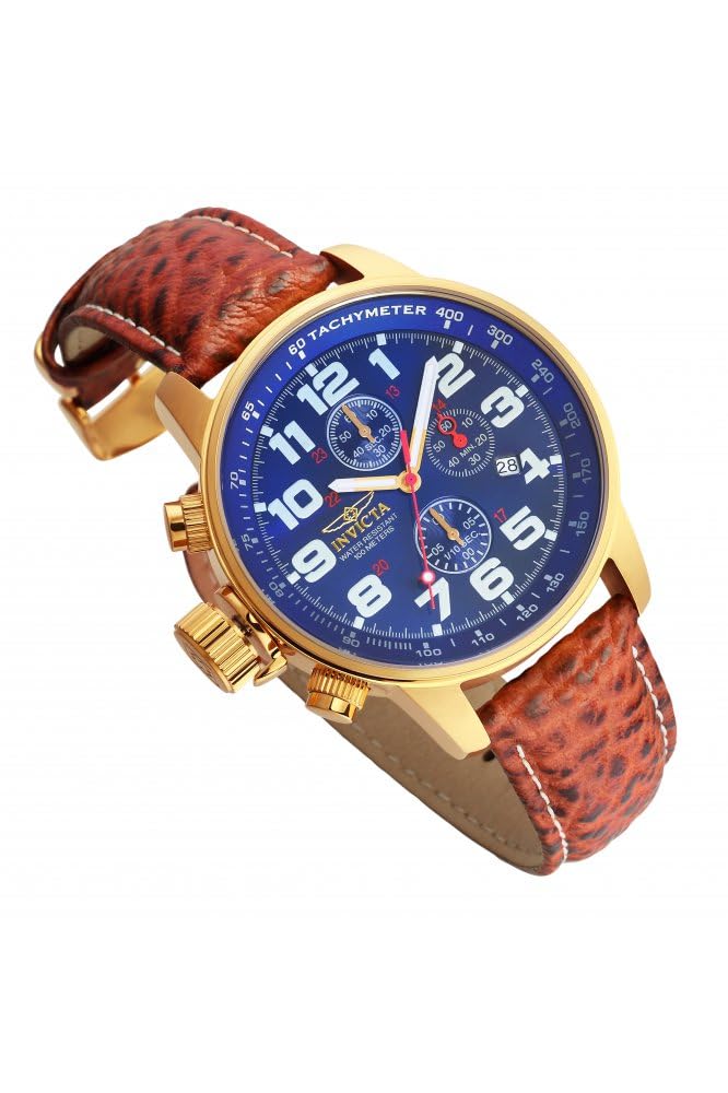 Invicta ساعة كواتز للرجال من إنفيكتا I-Force لليد اليسرى مع حزام جلد، بني (الموديل: 3329) - Image 2